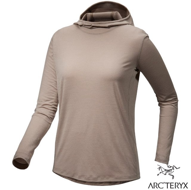 【ARCTERYX 始祖鳥】女 Lana 羊毛套頭衫.長袖連帽上衣/多功能T恤_X000006291-30428 煙燻棕✿30E010